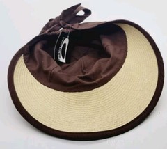 August Accessories Double Up Framer Hat Natural/Brown NWT Cotton Paper