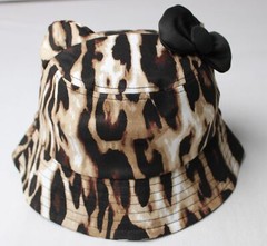 Hello Kitty Adult Animal Print Bucket Hat With Bow & Ears CL8 Multi 56-58cm