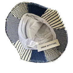 Urban Outfitters Striped Patchwork Bucket Hat In Blue NWT
