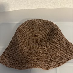 Madewell Chocolate Raisin Lantern Straw Sun Hat SZ S/M Casual Packable Vacation