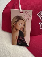 Paris Hilton “Boss Babe” Sparkle Letter Magenta Pink Varsity Baseball Hat – New