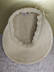 Women’s Beige Braided Wide Brim Sun Hat with Bow Solid Beach Summer One Size