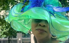Organza Church Fascinator Hat for Women Cocktail Tea Party Dress Wide Brim Hats