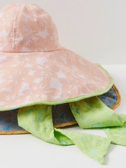 Free People Field Day Jacquard Bucket Hat Floral Tie Garden Whimsy Cottagecore