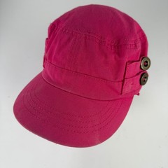 Women’s Fuchsia Military Cadet Cap Hat Adjustable Cotton Twill Army Style