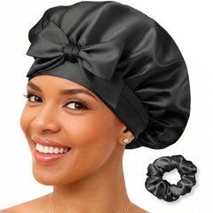 Silk Bonnet 100% Mulberry Silk Sleep Cap Breathable & Adjustable Sleeping Caps S