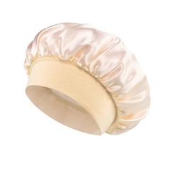 Women Satin Night Sleep Cap Hair Bonnet Hat Silk Head Cover Wide Elastic Band