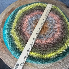 Handmade Crochet Slouch Beanie Multicolor Earth Tone Wool Hat