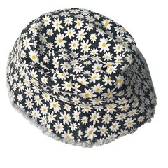 Black White Daisy Floral Bucket Hat One Size Fits Most Cottagecore Streetwear