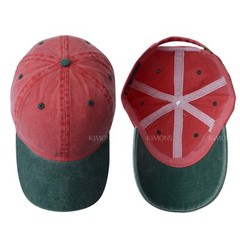 Dyed Washed Cotton New Plain Polo Style Baseball Ball Cap Hat Dad 2 Two Tone