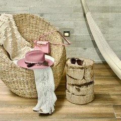 LILA Nodal Cowboy Flat-Brim Wool Hat