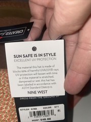 Nine West Mixed-Braid Scarf Floppy Hat Coral OS (O2)