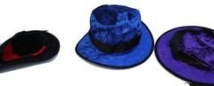 12″ Velvet Top Crush Hat Magician Vampire Steampunk Snowman 6″ High Halloween