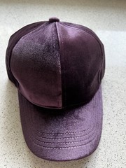 Purple Crushed Velvet Baseball Cap For Ladies.