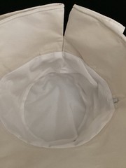 Women’s Ivory Cotton Canvas Bucket Hat Aquarius Zodiac Embroidered Bow One Size