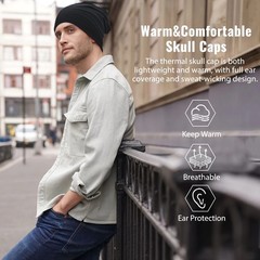 Unisex Slouchy Beanie Hat Soft Lightweight Winter Warm Knit Cap Men Women Ski
