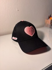 Omar Courtz Black & Pink Adjustable Cap, Cotton Twill, Embroidered Heart