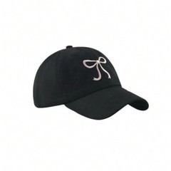 Womens Cotton Baseball Cap Hat Bow Knot Embroidered Adjustable Polo Style