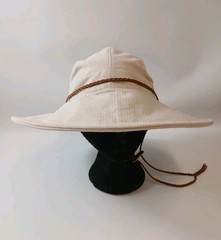Coolibar Flora Gardening Hat UPF 50+ Beach Sun Hat Beige S/M Size Wide Brim