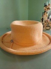 Betmar Tan Wide Brim Sun Hat Paper/Poly Blend Women One Size Style #159