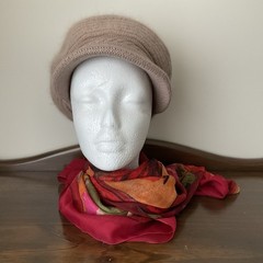 Womens Angora Cap with Brim BNWT