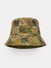Urban Outfitters Jane Frayed Patchwork Bucket Hat Camo Distressed Discontinued