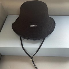 JACQUEMUS summer Wide-brimmed Hat Vacation Frilled Drawstring sun protection Hat