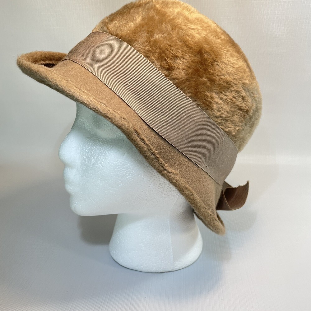 Norman Durand Original Musketeer Fuzzy Bucket Hat Tan Imported Austria Vintage