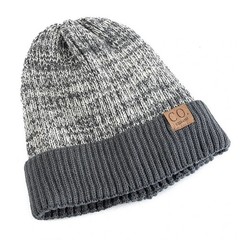 Brand New Beanie Two Tone Unisex Knit Beanie Winter Hats Add Fur Lined Fasion