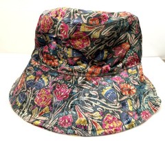 NEW Natural Life Velvet Multicolor Floral Bucket Hat, Fleece Lined, One Size OS