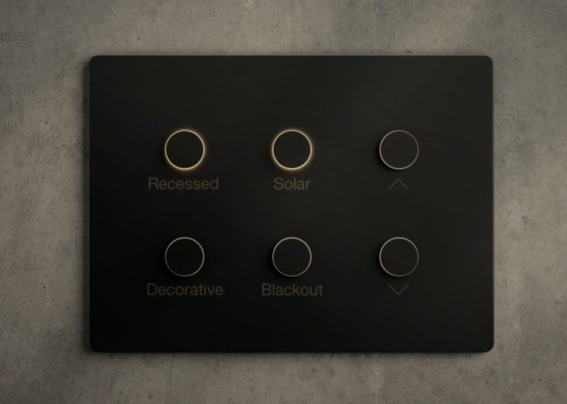Lutron Alisse keypad with engraved, backlit buttons