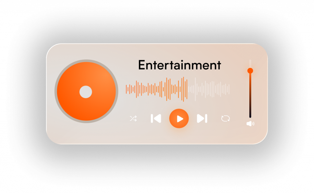Music player screen with playback controls